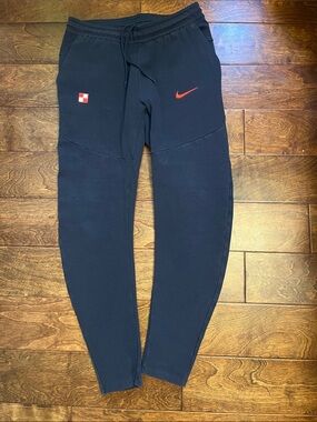 Nike Black Joggers with Red Swoosh